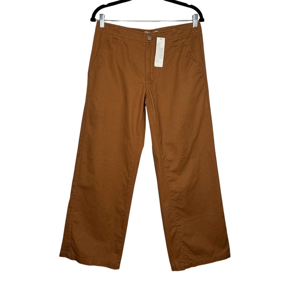 NEW BDG Urban Outfitters Wide Leg Chino Pants 4 Brown 100% Cotton Classic Fall